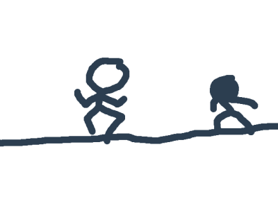 Animated fighting stickmen
